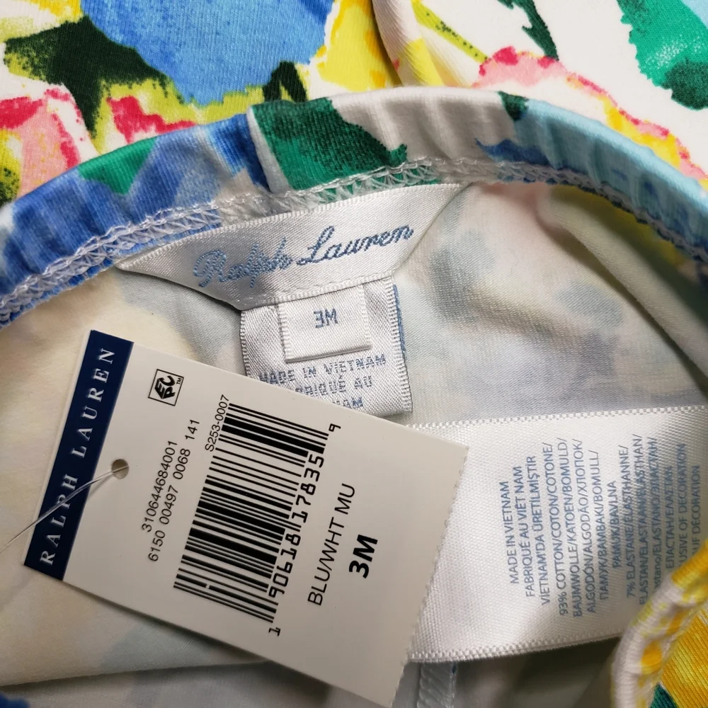NWT Ralph Lauren 3 Months Baby Girl Bright & Colorful Floral Leggings
